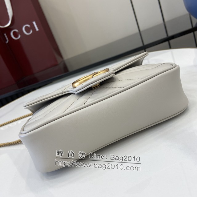 Gucci專櫃古馳最新款Marmont系列超迷你手袋絎縫V型鏈條斜挎女包 jh2214型號：476433
